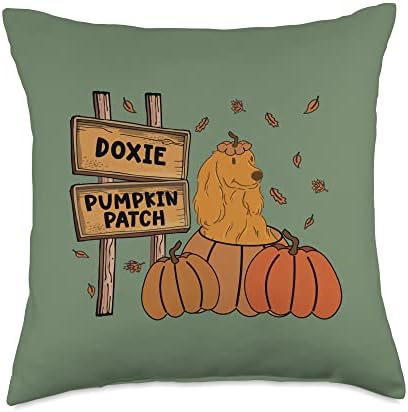 Dachshund Pumpkin Patch Dog Lovers Thanksgiving Halloween Throw Pillow by Unknown