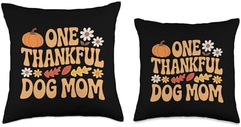One Thankful Dog Mom Thanksgiving Throw Pillow - Image 3