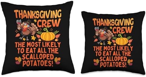 Family Scalloped Potatoes Matching Thanksgiving Crew 2024 Throw Pillow - Image 3