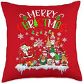 Family Happy Hallothanksmas Thanksgiving Christmas Merry Christmas Dabbing Santa Pine Tree Gnomes Xmas Lights Throw Pillow, 18x18, Multicolor by Unknown