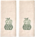 SKL Home Fall/Thanksgiving Scroll Pumpkin Hand Towel Set-2pc, Natural by SKLHomebySaturdayKnightLtd