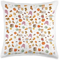 Fall Season Autumn Floral Cute Thanksgiving Throw Pillow by Unknown