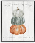 Pumpkins Gather Together Fall, 11 x 14 Inch Framed Giclée Print by StupellIndustries
