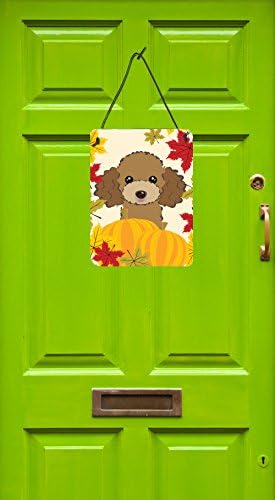 Caroline's Treasures BB2062DS1216 Chocolate Brown Poodle Thanksgiving Wall or Door Hanging Prints Aluminum Metal Sign Kitchen Wall Bar Bathroom Plaque Home Decor Front Door Plaque, 12x16, Multicolor - Image 2