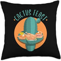 Cactus Feast Funny Thanksgiving Cactus Plant Lover Gardener Throw Pillow by Unknown