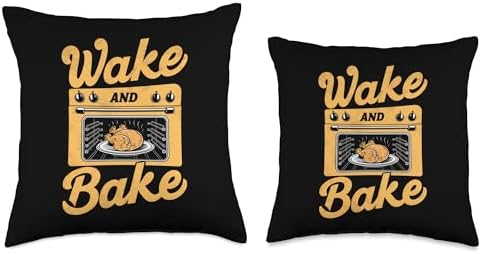 Wake Bake Turkey Feast Thanksgiving Dinner Chef Meal Throw Pillow - Image 3