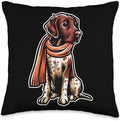 BCC German Shorthaired Pointer Shirts & Dog Gifts German Shorthaired Dog Scarf Pumpkin Happy Thanksgiving Throw Pillow, 16x16, Multicolor by Unknown
