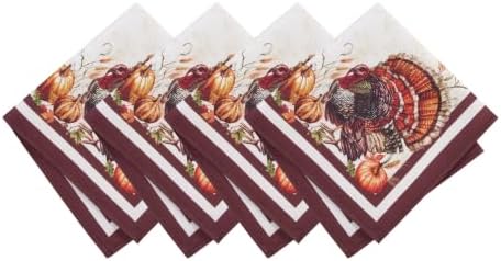 Autumn Heritage Turkey Engineered Napkins, Set of 4, Multicolor - 17" W x 17" L by Unknown