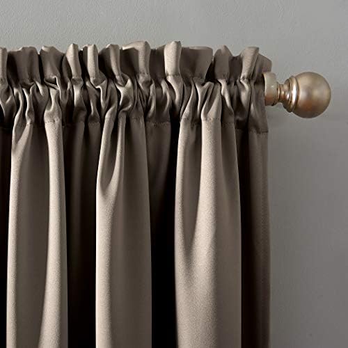 Sun Zero Oslo Theater Grade Extreme Total Blackout Rod Pocket Curtain Panel, 52" x 84", Taupe
