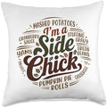I'm A Side Chick, Grateful Thankful Blessed, Thanksgiving Throw Pillow by HadleyDesigns
