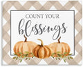 'Count Your Blessings Thankful Pumpkin Tartan'| Canvas Art by StupellIndustries