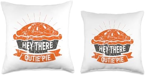 Hey There Cutie Funny Thanksgiving Pie Holiday Vintage Throw Pillow - Image 3