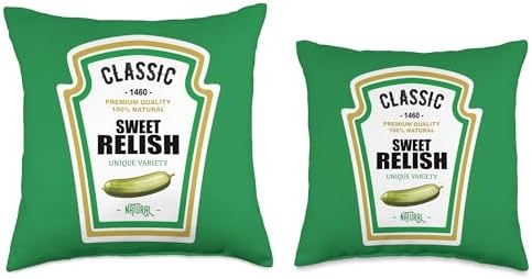 Sweet Relish DIY Halloween Costume Condiment Green Pickle Throw Pillow