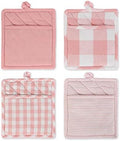 DII Gingham Check Kitchen Collection, Pink, Potholder Set by DII