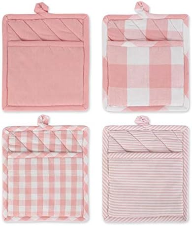 DII Gingham Check Kitchen Collection, Pink, Potholder Set by DII