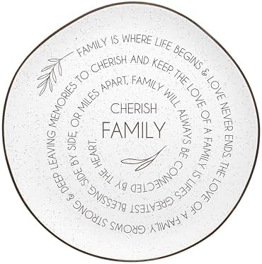 Pavilion Gift Company - Cherished Family - 10.5" Serving Tray Platter Plate Thanksgiving Fall Serveware Friendship Family by PavilionGiftCompany