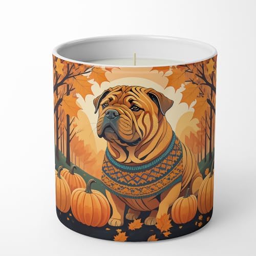 Caroline's Treasures DAC1070CDL Shar Pei Fall Decorative Soy Candle Nature Soy Wax Essential Oil Home Decor Ideal for Bedroom Kitchen Bath Office Gift, 10 oz - Image 4
