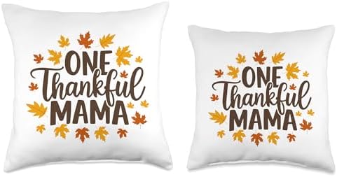 One Thankful Mama, Thankful For You, Happy Thanksgiving Throw Pillow - Image 3