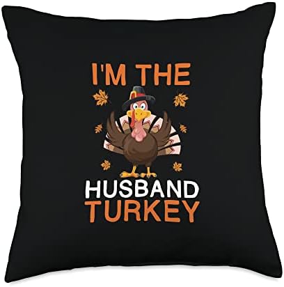 I'm the Husband Turkey Thanksgiving Costume Funny Turkey Throw Pillow by Unknown