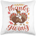 Thanksgiving Turkey Celebration Autumn Feast Throw Pillow by Unknown
