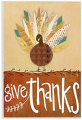 Thanksgiving Turkey Feather, 10 x 15 Inch Mounted Print on Wall Plaque by StupellIndustries