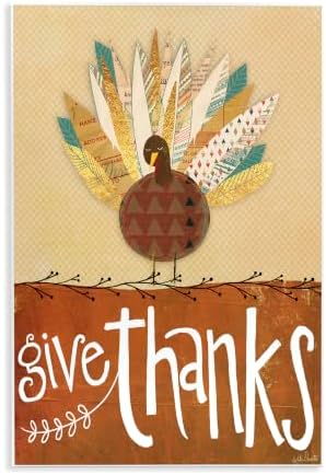 Thanksgiving Turkey Feather, 10 x 15 Inch Mounted Print on Wall Plaque by StupellIndustries