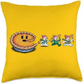 Funny Thanksgiving Pie Chase - Pac Pie Vs Snowmen Holiday Throw Pillow by Unknown