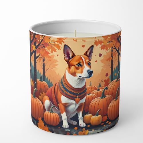 Caroline's Treasures DAC1011CDL Red Basenji Fall Decorative Soy Candle Nature Soy Wax Essential Oil Home Decor Ideal for Bedroom Kitchen Bath Office Gift, 10 oz - Image 4