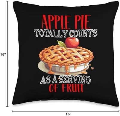 CharlIan Minds - Apple Pie Thanksgiving Bakery Lover Pie Thanksgiving Food Apple Day Throw Pillow, 16x16, Multicolor - Image 4