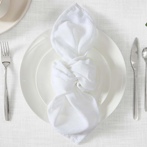 Laura Ashley Harper Set of 6 Napkins, 18" x 18", White - Image 3