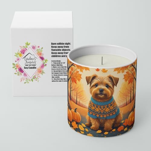 Caroline's Treasures DAC1060CDL Norfolk Terrier Fall Decorative Soy Candle Nature Soy Wax Essential Oil Home Decor Ideal for Bedroom Kitchen Bath Office Gift, 10 oz - Image 2