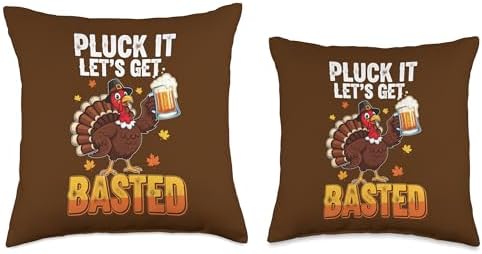 Pluck It Let's Get Basted Thanksgiving Joy Throw Pillow - Image 3