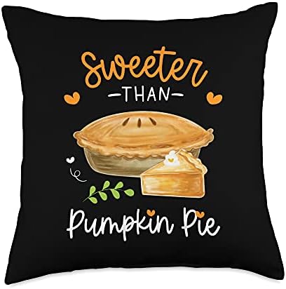 Sweeter Than Pumpkin Pie Thanksgiving Pie Christmas Matching Throw Pillow by Unknown