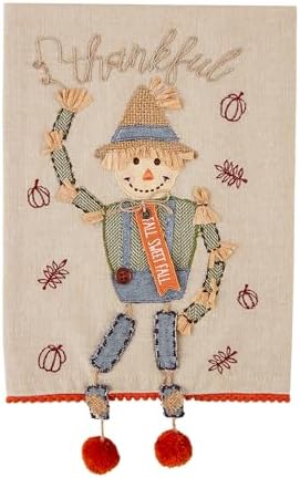 Mud Pie Thanksgiving Dangle Leg, Scarecrow, 21" x 14" by MudPie