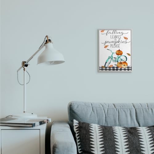 Fall Leaves Pumpkin Bicycle Sign, 11 x 14 Inch Framed Giclée Print - Image 3