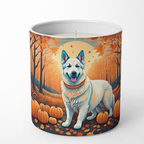 Caroline's Treasures DAC1047CDL White German Shepherd Fall Decorative Soy Candle Nature Soy Wax Essential Oil Home Decor Ideal for Bedroom Kitchen Bath Office Gift, 10 oz - Image 4
