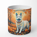 Caroline's Treasures DAC1047CDL White German Shepherd Fall Decorative Soy Candle Nature Soy Wax Essential Oil Home Decor Ideal for Bedroom Kitchen Bath Office Gift, 10 oz by CarolinesTreasures