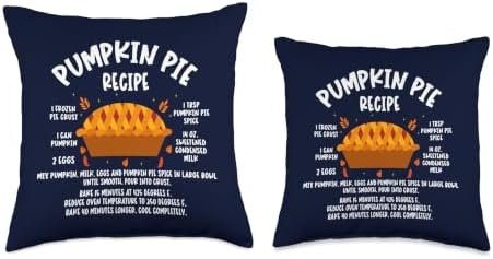 Pumpkin Pie Recipe Thanksgiving Turkey Day Fall Costume Throw Pillow - Image 3