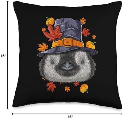 Thanksgiving Penguin Pilgrim Costume Fall Autumn Throw Pillow - Image 4