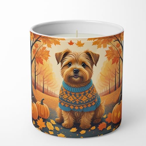 Caroline's Treasures DAC1060CDL Norfolk Terrier Fall Decorative Soy Candle Nature Soy Wax Essential Oil Home Decor Ideal for Bedroom Kitchen Bath Office Gift, 10 oz - Image 4