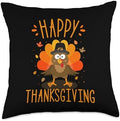 Happy thanksgiving for turkey day family dinner Throw Pillow by Unknown