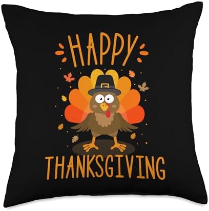 Happy thanksgiving for turkey day family dinner Throw Pillow by Unknown