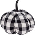 Boston International Fabric Pumpkin Tabletop Mantel Shelf Fall Autumn Thanksgiving Halloween Decorations for Home, Small, Black & White Check by BostonInternational