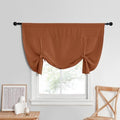 NICETOWN Thermal Insulated Short Shades Roman Curtains for Kitchen Tie Up Curtains for The Window Balloon Shades for Small Windows Decor, 52 x 45 Inch, Burnt Orange, 1 Panel by NICETOWN
