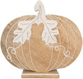 Boston International Fall Pumpkin Statue Tabletop Sculpture Thanksgiving Decorations for Home, 12.25" Large, Mango Wood Pedestal Pumpkin by BostonInternational
