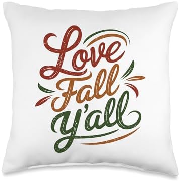 Love Fall Y'all, Family Thanksgiving Friends Giving Throw Pillow by HadleyDesigns