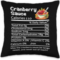 Thanksgiving Christmas Cranberry Sauce Nutritional Facts Throw Pillow by Unknown