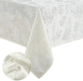Elegant Woven Leaves Jacquard Damask Tablecloth, Ivory - 60" W x 120" L