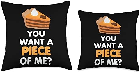 Thanksgiving You Want a Piece of Me Pumpkin Pie Throw Pillow - Image 3