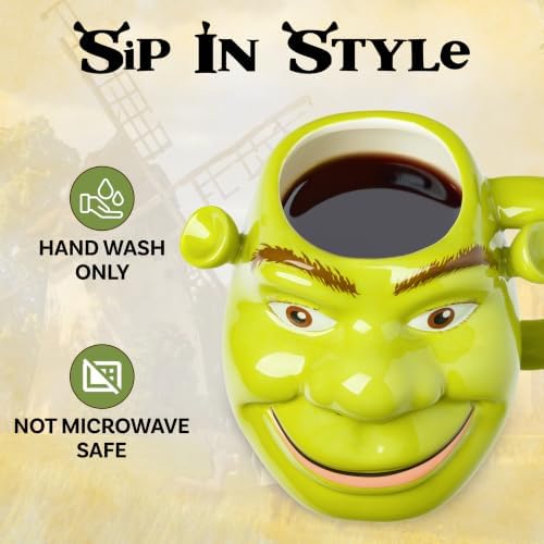 Silver Buffalo Shrek, 3D Ceramic Sculpted Mug, 20oz
